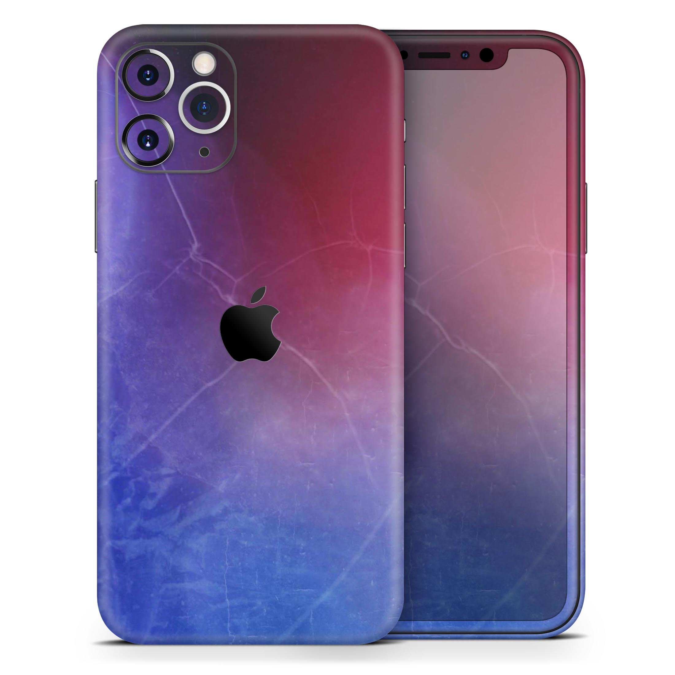 Abstract Fire & Ice V5 Skin-Kit for Apple iPhone 13, showcasing vibrant colors and a sleek design.